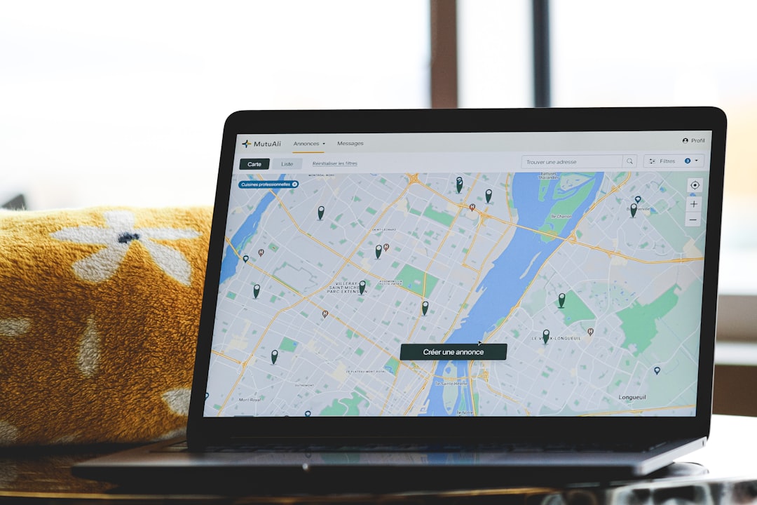 geo optimization — a laptop with a map on the screen