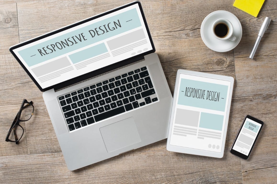 Responsive website design shown on a laptop and tablet side by side