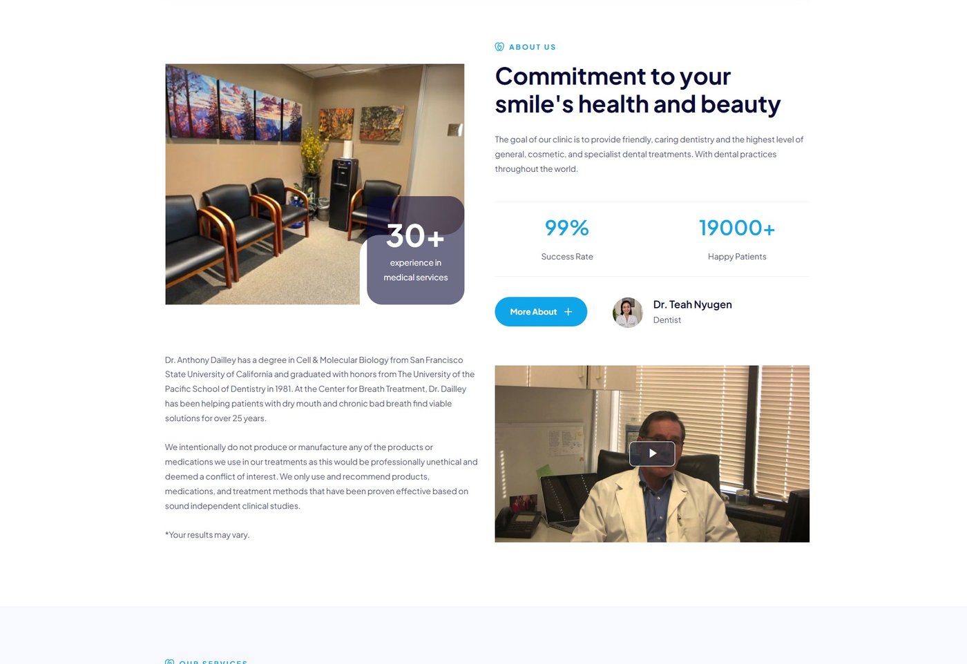 Center for Breath Treatment — full website screenshot
