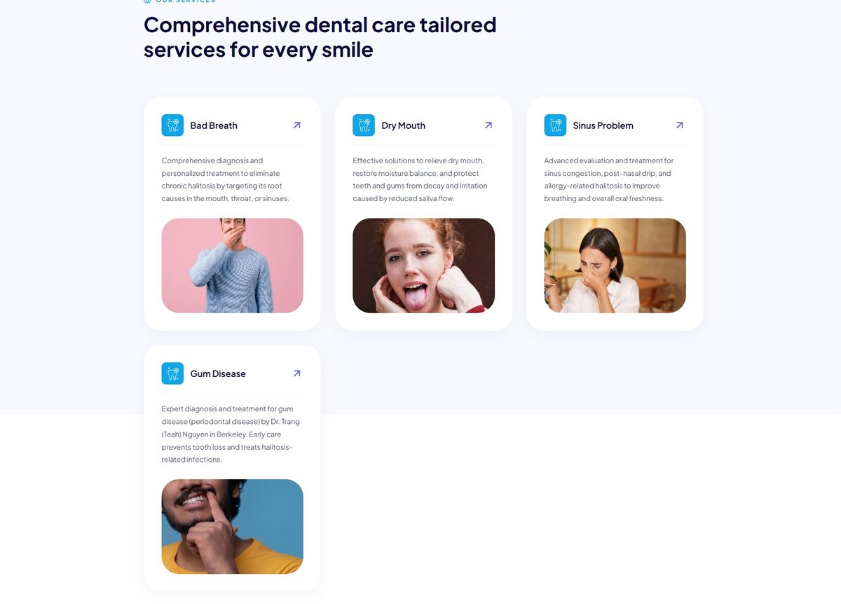 Center for Breath Treatment services page designed by Orrku Media