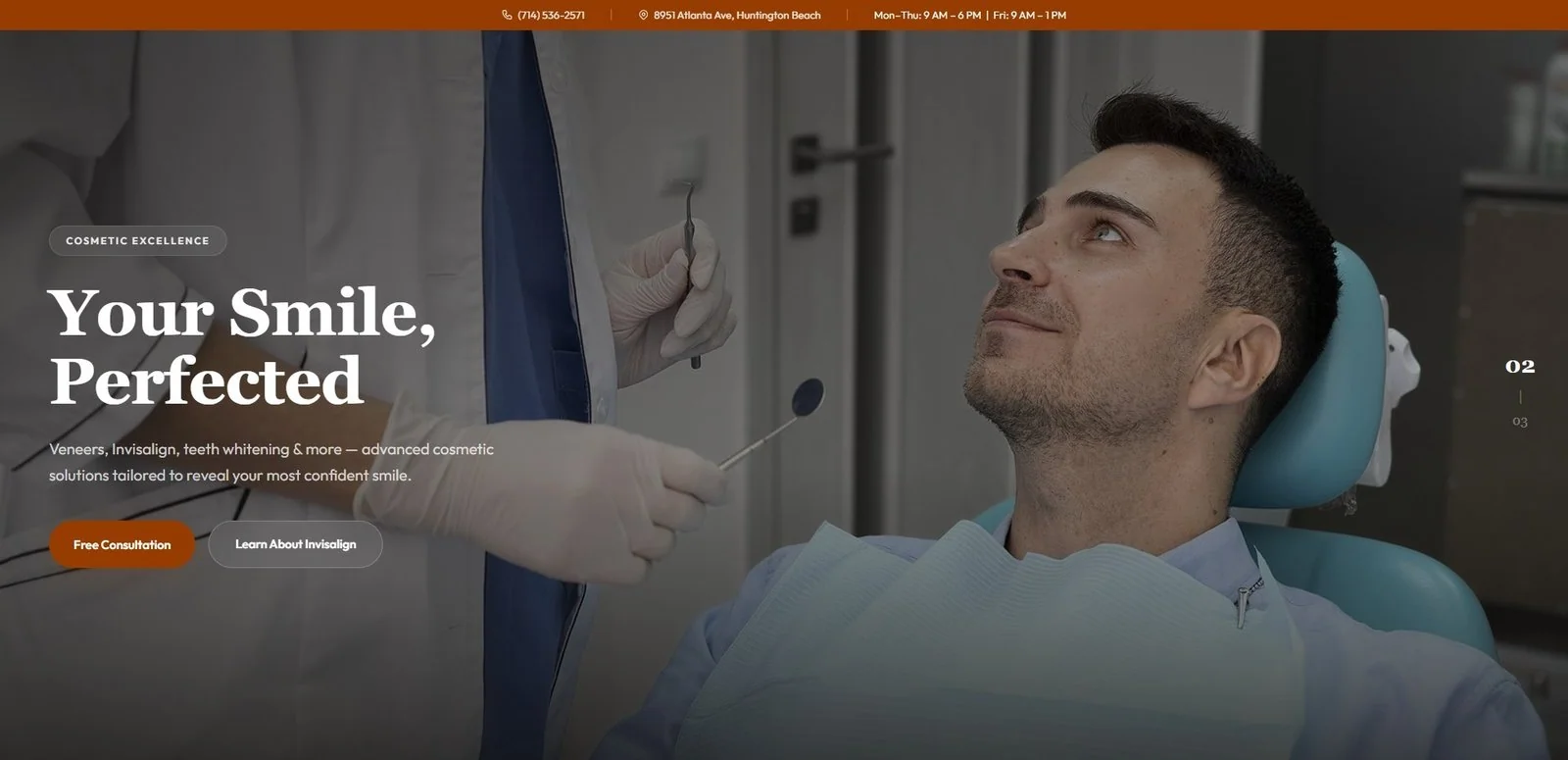HB Dentist website, designed by Orrku Media