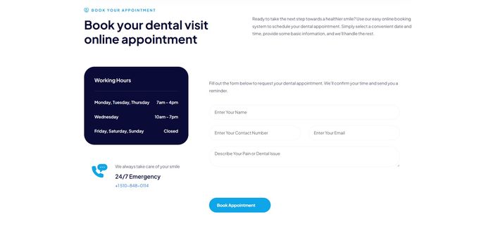 Center for Breath Treatment — Book your dental visit online appointment with service type cards