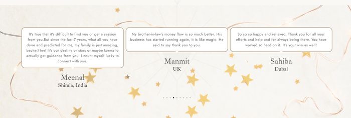Heal with Pious client testimonials from India, UK, and Dubai