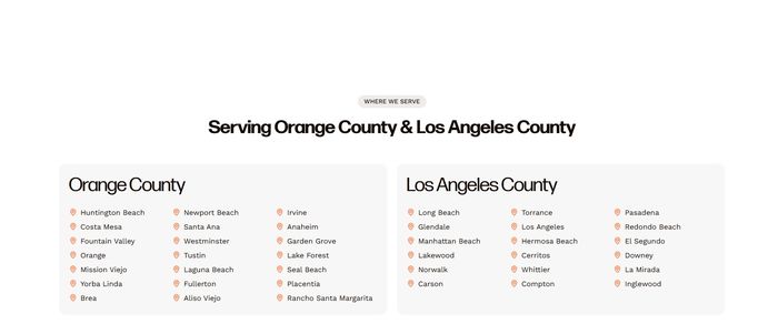 Rigos Painting service areas — Serving Orange County and Los Angeles County city lists