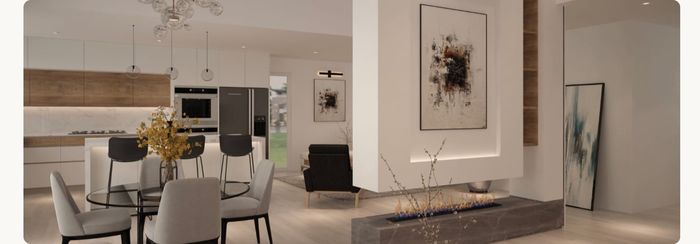 Yanis Remodeling luxury interior showcase — kitchen and living room renovation photography