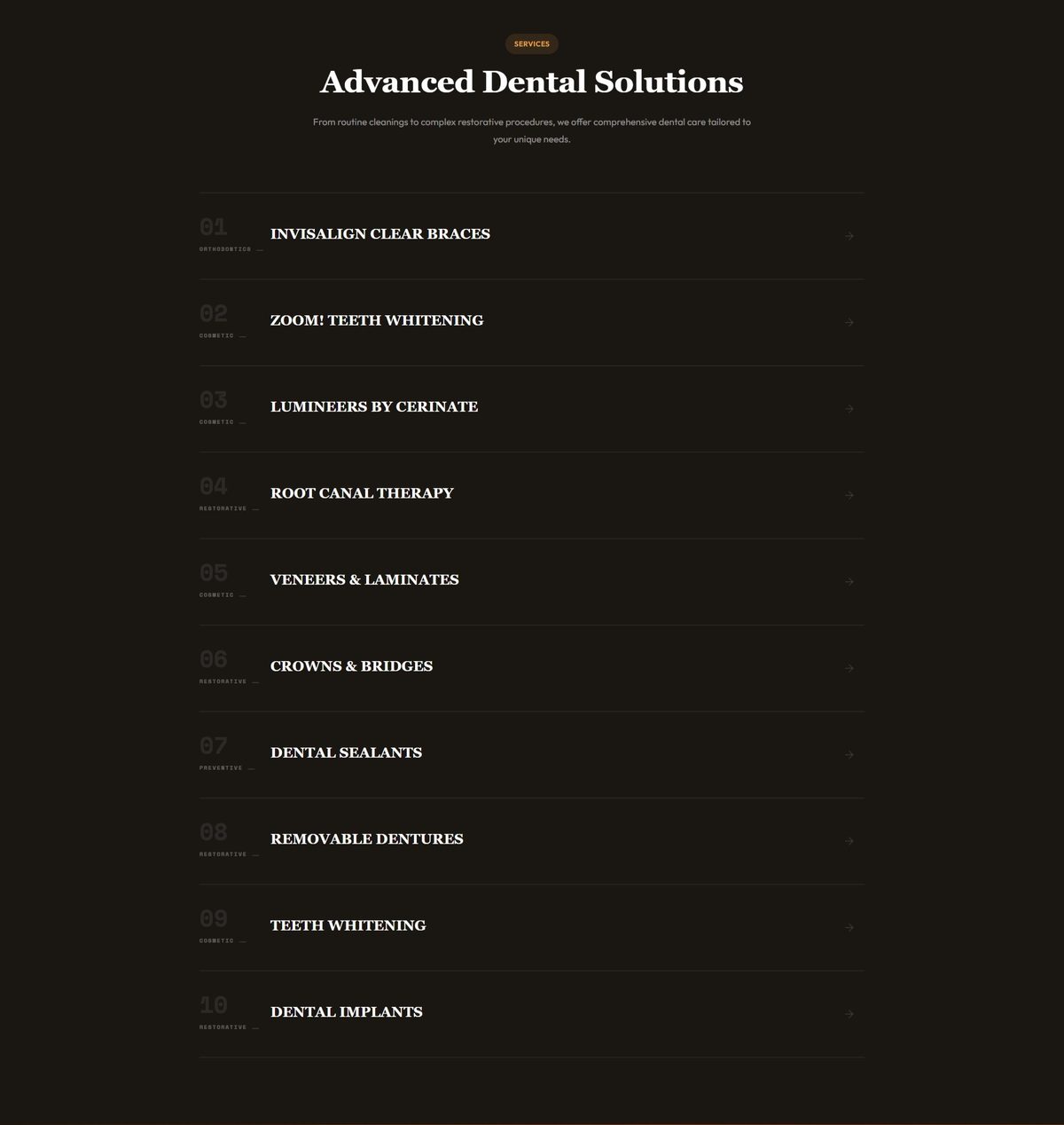 HB Dentist Invisalign service page designed by Orrku Media