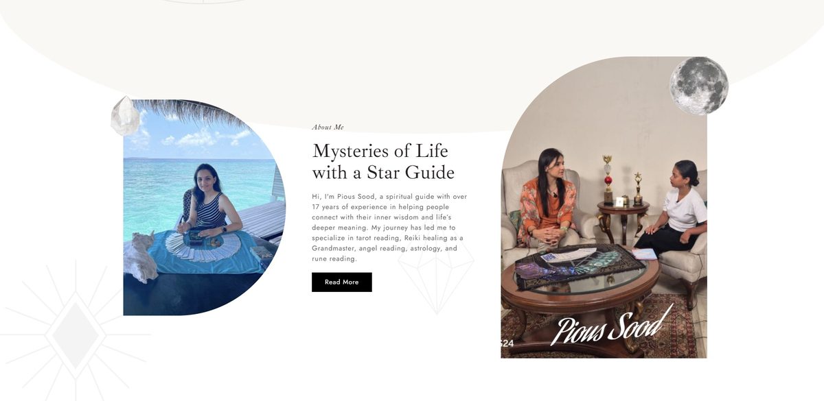 Heal with Pious about page designed by Orrku Media