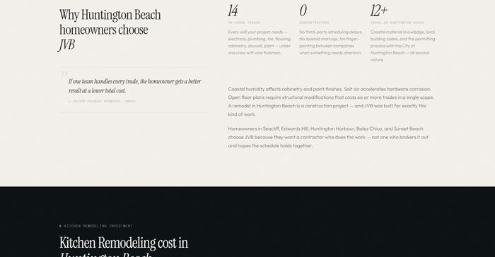 JVB Construction — Why Huntington Beach with coastal humidity and salt air expertise, one-team benefits for homeowners