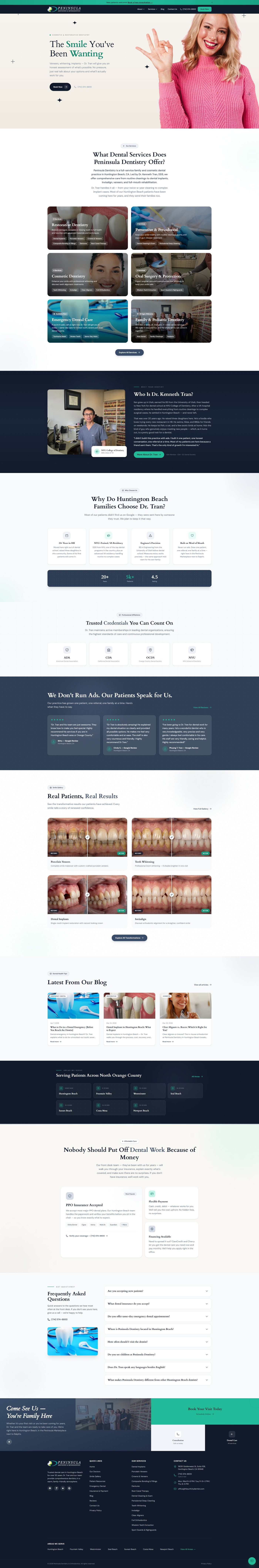 Peninsula Dentistry & Orthodontics — full website screenshot