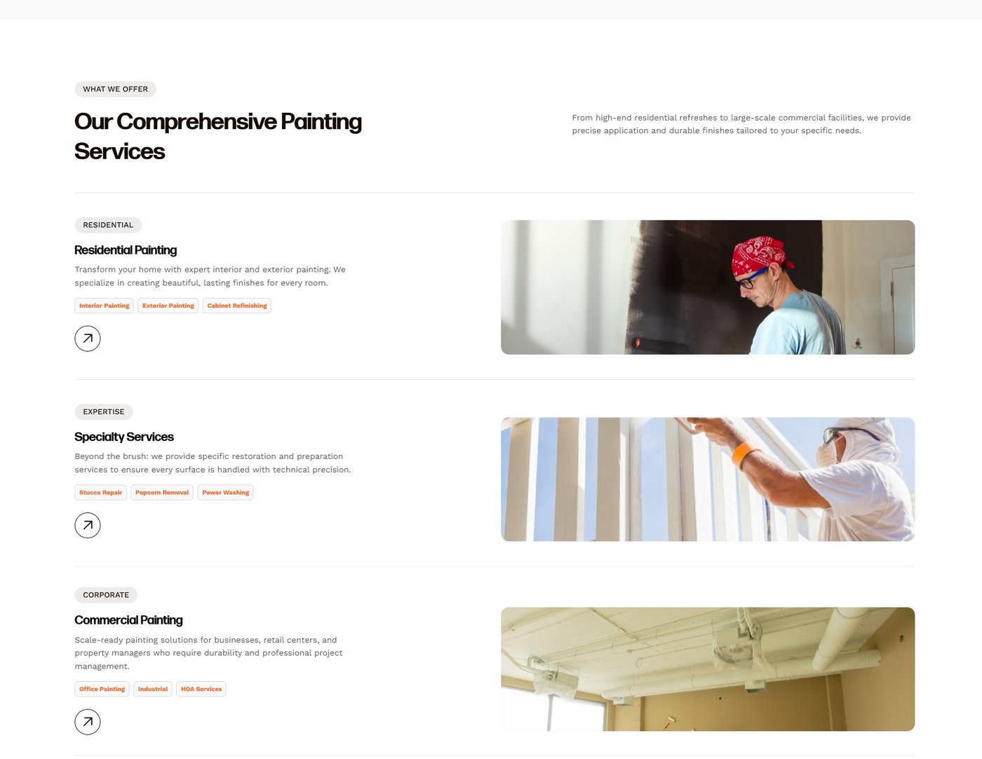 Rigos Painting — full website screenshot