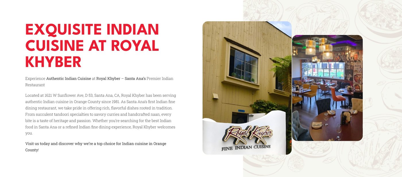 Royal Khyber — full website screenshot