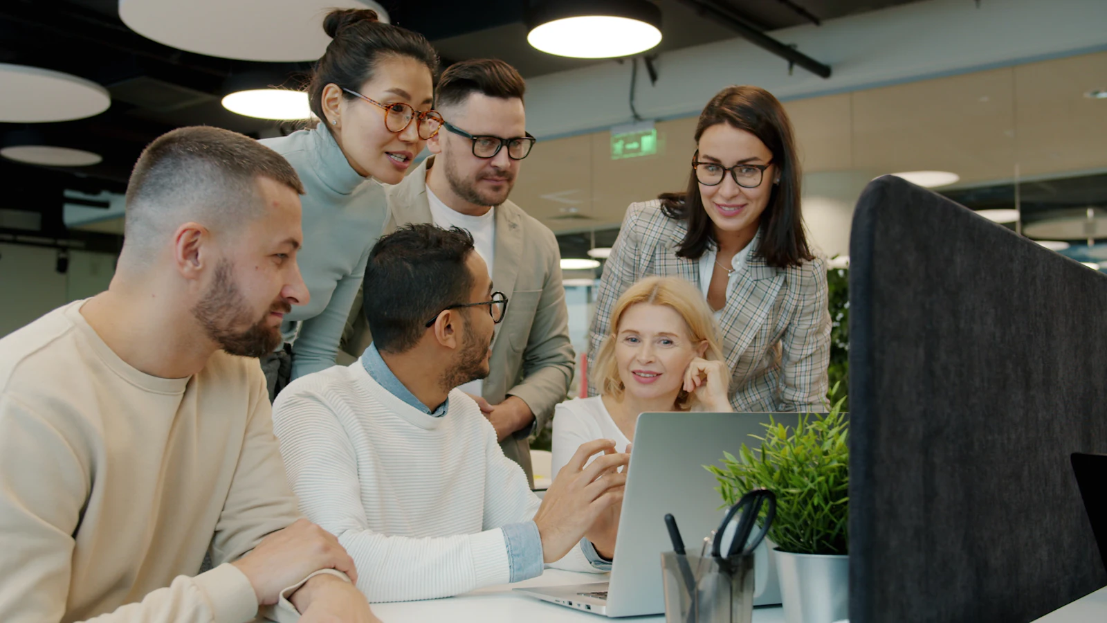 A creative team collaborating around a table